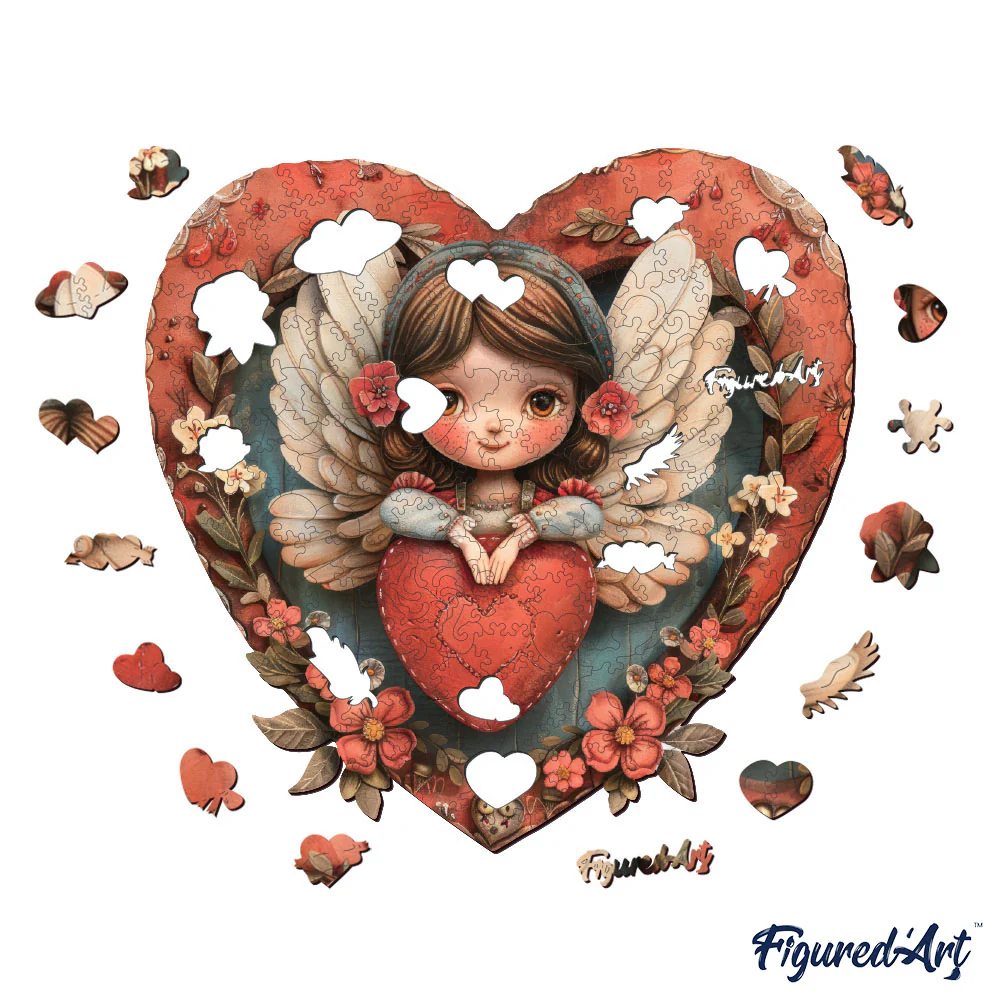 Wooden Puzzle - Angel in Heart - Image 8