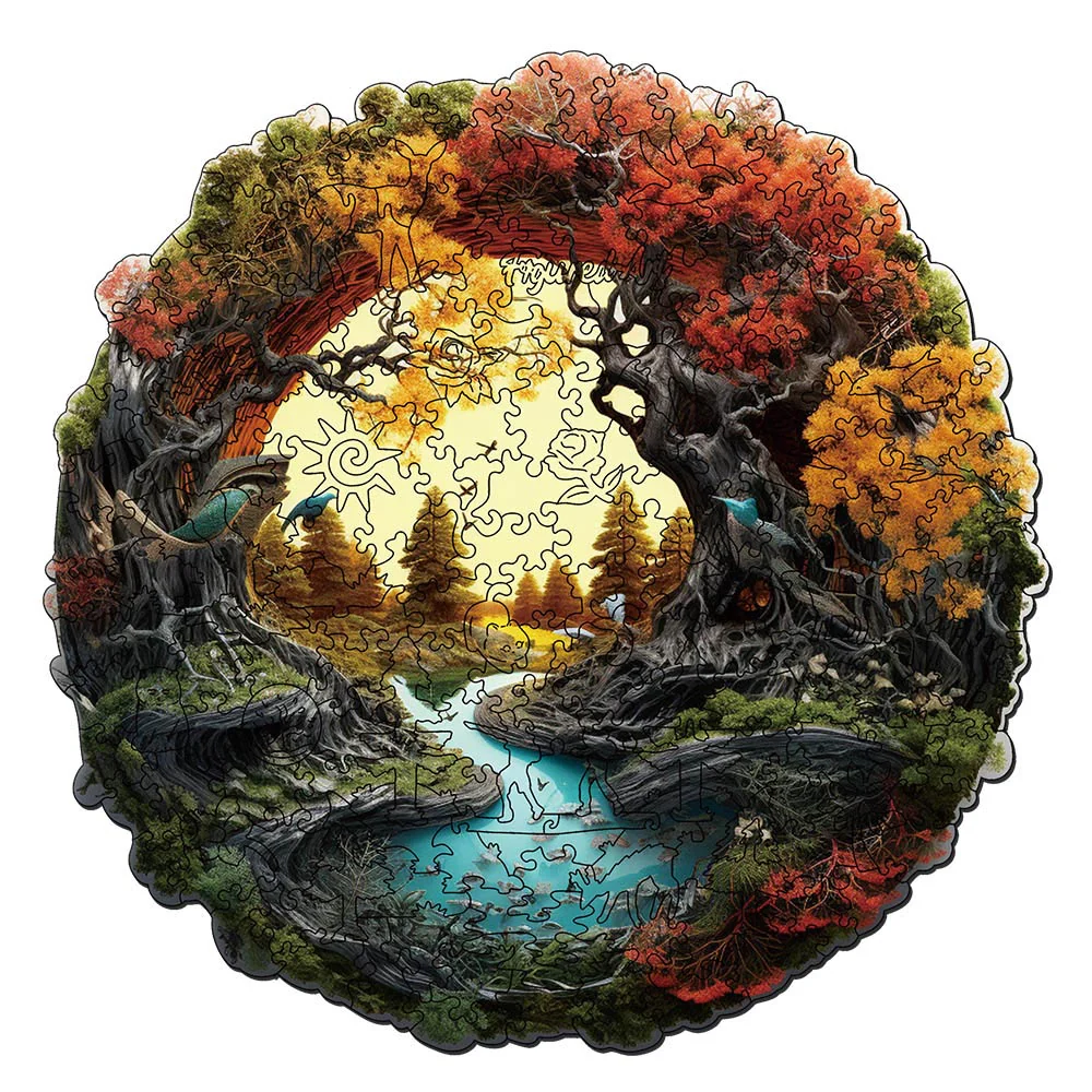 Wooden Puzzle - Autumn River - Image 3
