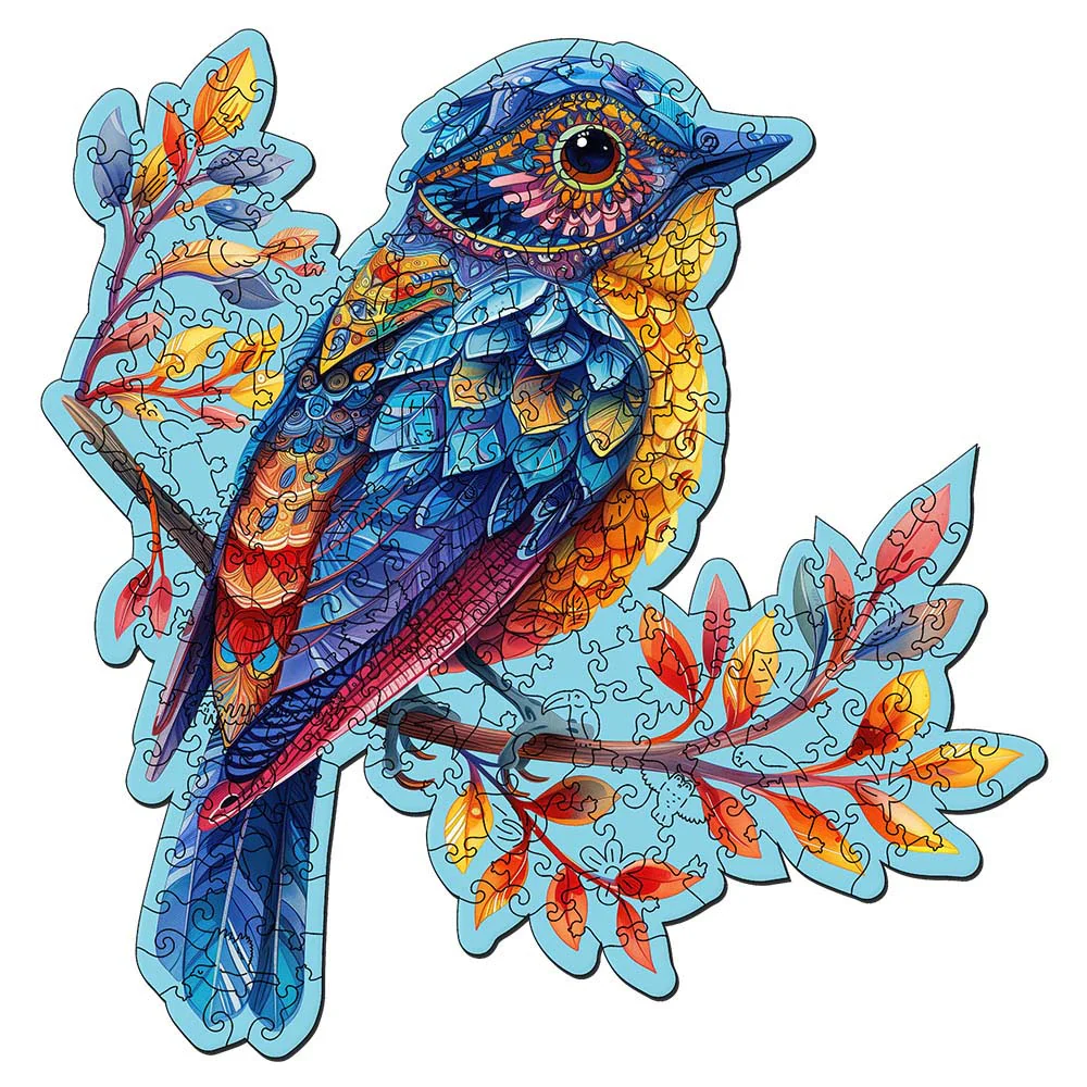 Wooden Puzzle - Blue Bird on Branch - Image 3