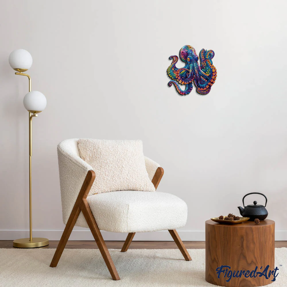 Wooden Puzzle - Colorful Octopus - Image 4