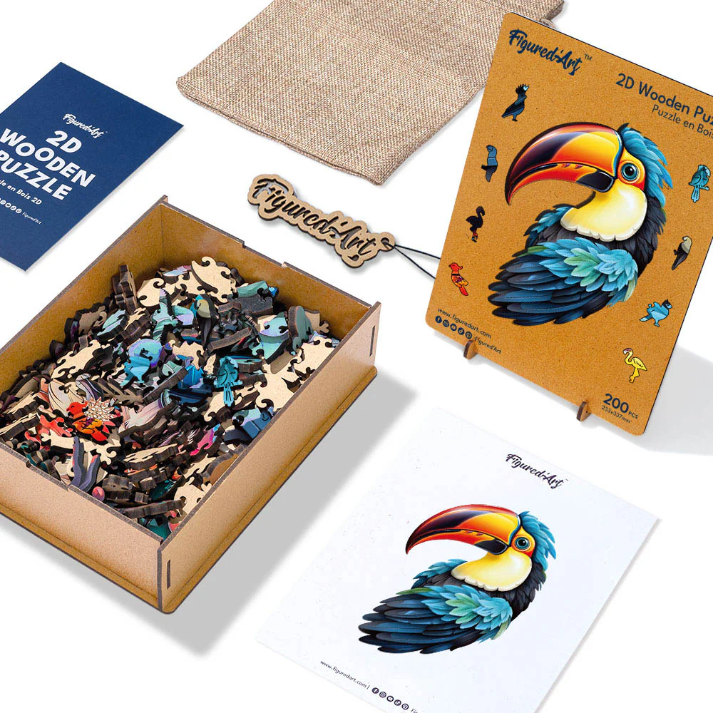 Wooden Puzzle - Colorful Toucan - Image 6