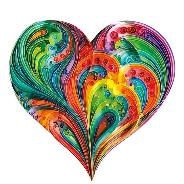 Wooden Puzzle - Colourful Heart