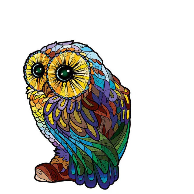 Wooden Puzzle - Colourful Owl