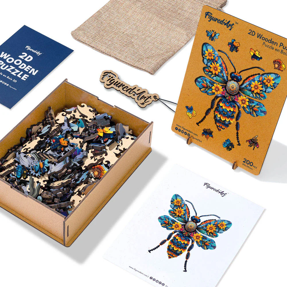 Wooden Puzzle - Floral Bee - Image 6