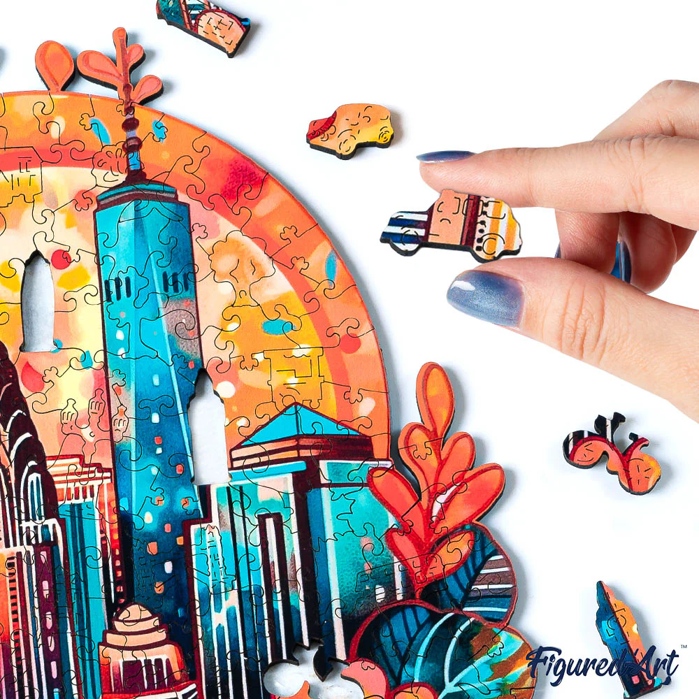 Wooden Puzzle - Floral Cityscape - Image 5