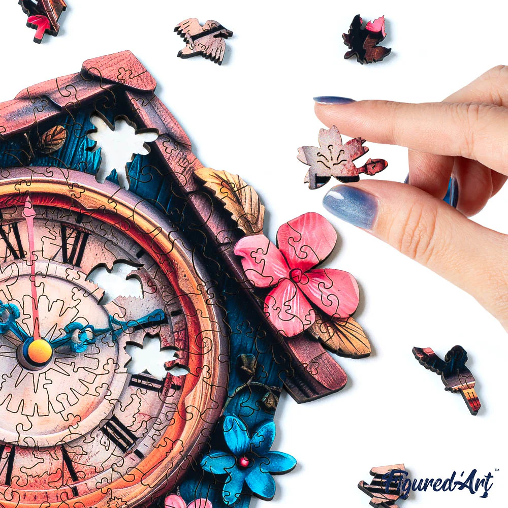 Wooden Puzzle - Floral Cuckoo Clock - Image 5