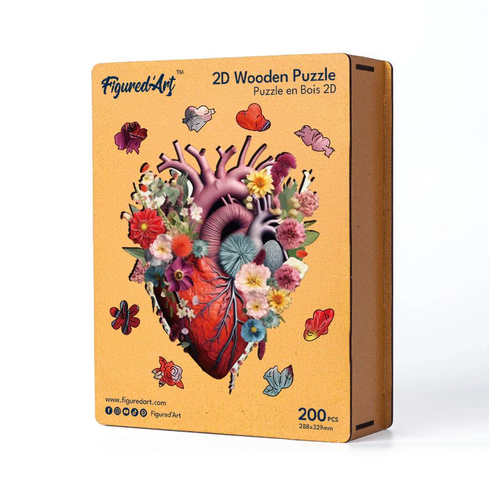 Wooden Puzzle - Floral Heart Anatomy - Image 2