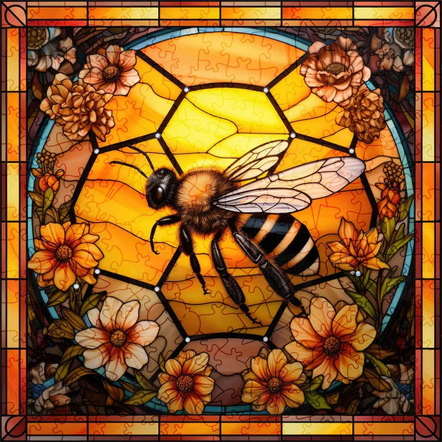 Wooden Puzzle - Flower Bee