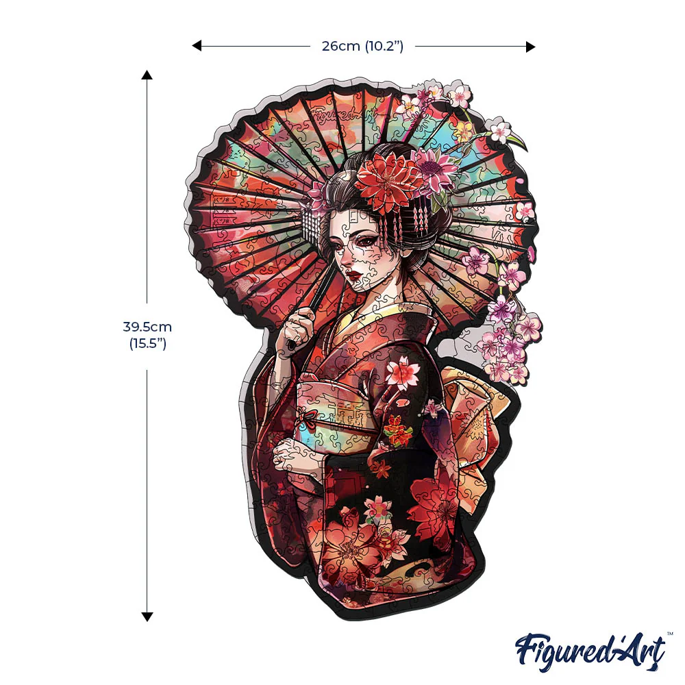 Wooden Puzzle - Geisha with Parasol - Image 7