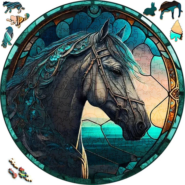 Wooden Puzzle - Moody Horse