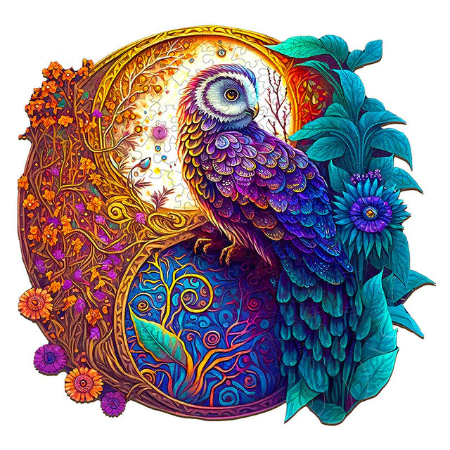 Wooden Puzzle - Owl Garden