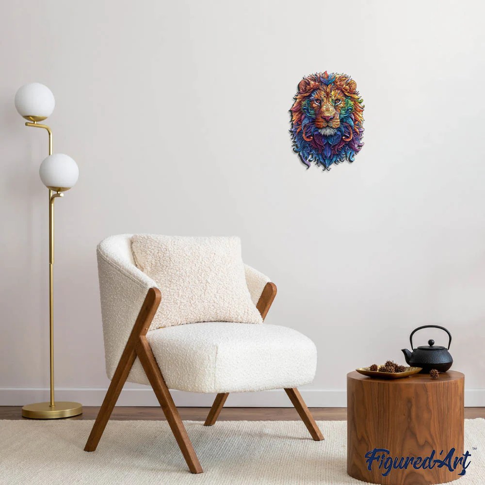 Wooden Puzzle - Vibrant Lion - Image 4