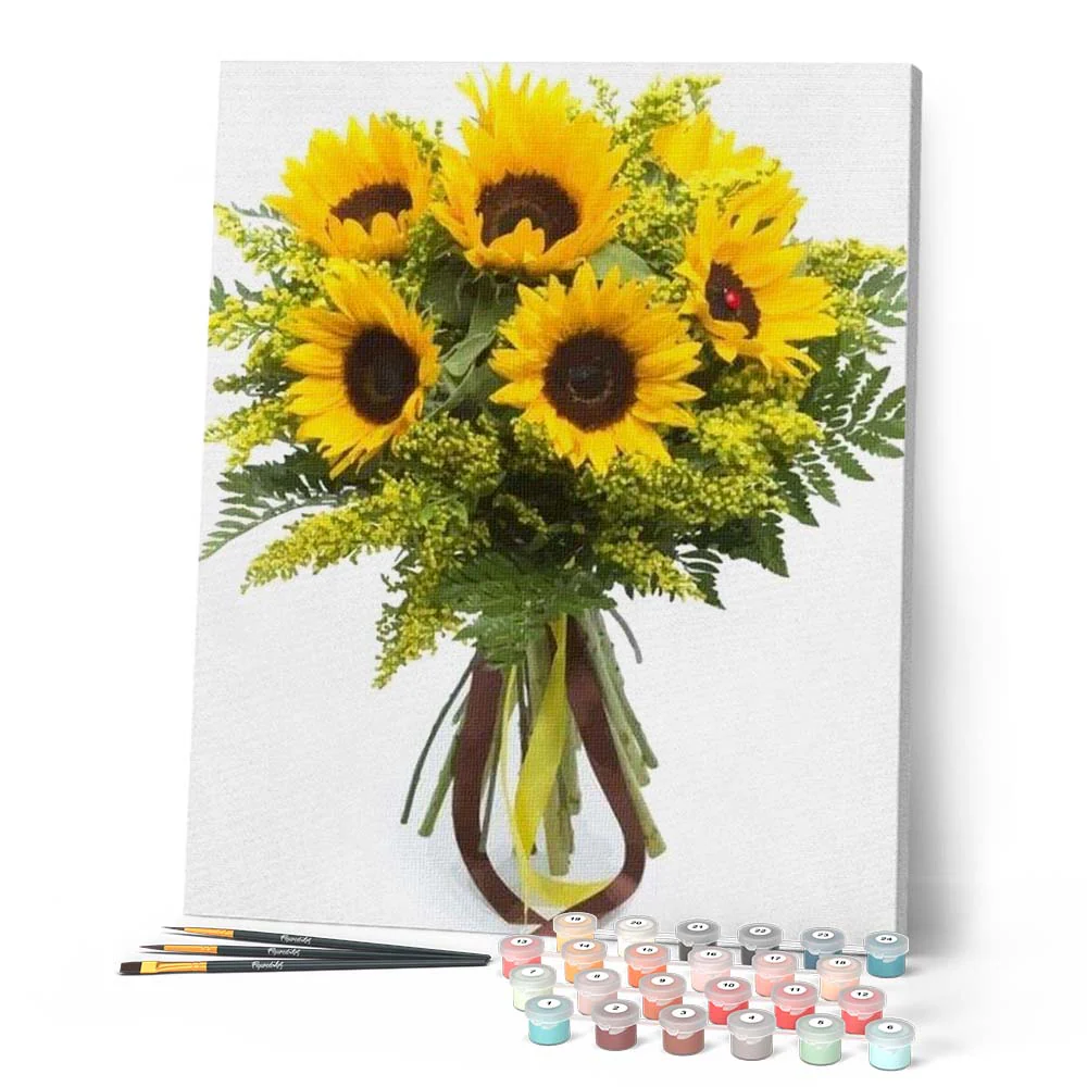 Yellow Sunflowers in a Vase - Image 2